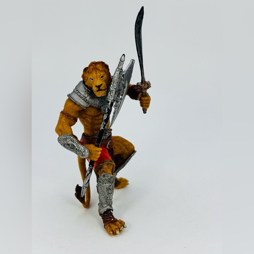 Papo Fantasy World - Mutant Lion Man Warrior Knight - 4" Figure w 2 Weapons